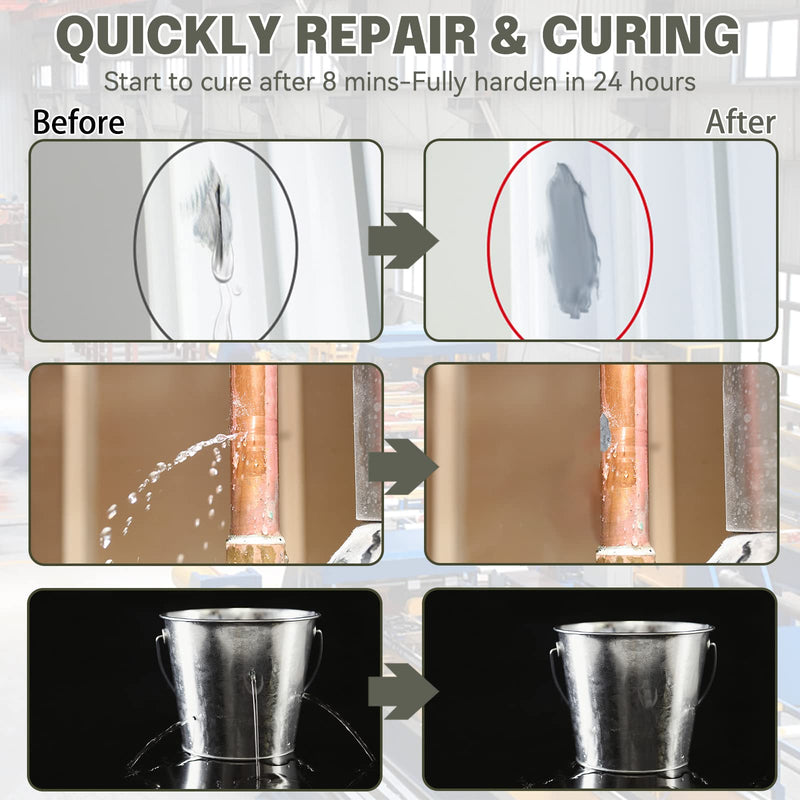 Epoxy Putty, 120g 2 Part Fast Repair Epoxy Glue, Metal, Plastic, Wood, Glass, Ceramic Crack Filler, Heat Resistant and Waterproof (Grey) grey