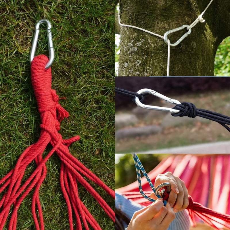 3.5" Heavy Duty Carabiners 700LB Weight Capacity, Spring Action Snap Hook Attachment, Anti-Rust for Hammocks, Swing Chairs, Gym Equipment, Camping Pack of 2