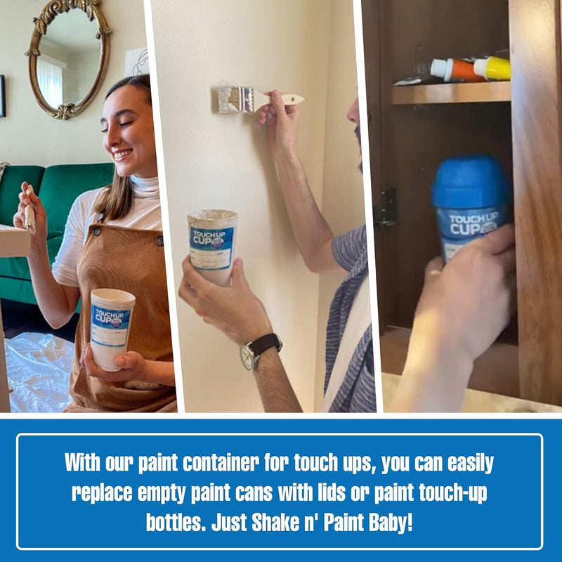 Touch Up Cup Empty Plastic Paint Storage Containers with Lids for Leftover Paint, Touch Ups, As Seen On Shark Tank Products, 13 oz, Pack of 3 3 Cups (Pack of 1)