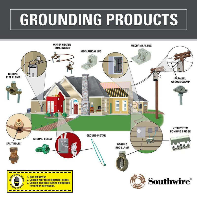 Southwire OLG1/0-8CQ2 Offset Tongue Lug, 2PK Split Bolt Connector, #2/0 STR-1/0 STR, Dual-Rated for use with Copper & Aluminum Conductors, 1 Pack, 2 Piece