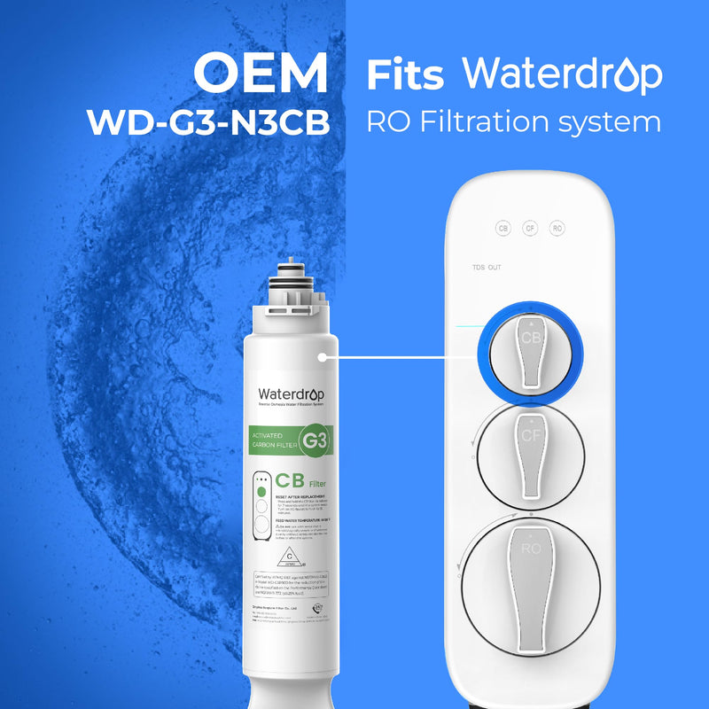 Waterdrop WD-G3-CB Filter, Replacement for WD-G3-W, WD-G3P600 and WD-G3P800-W Reverse Osmosis System, 1-year Lifetime - NewNest Australia