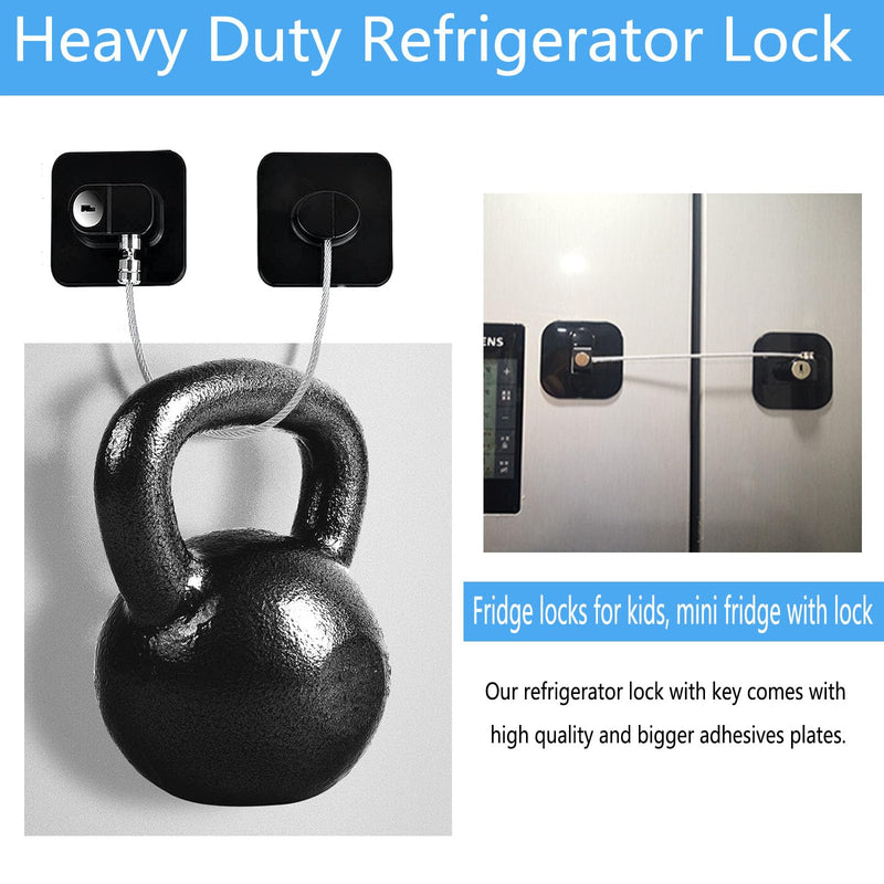 YEYA Upgraded Refrigerator Locks 4 Pack, Baby Proof Cabinet Locks with Keys, Safety Cabinets Door for Toddler Black 4 Pack 4 Count