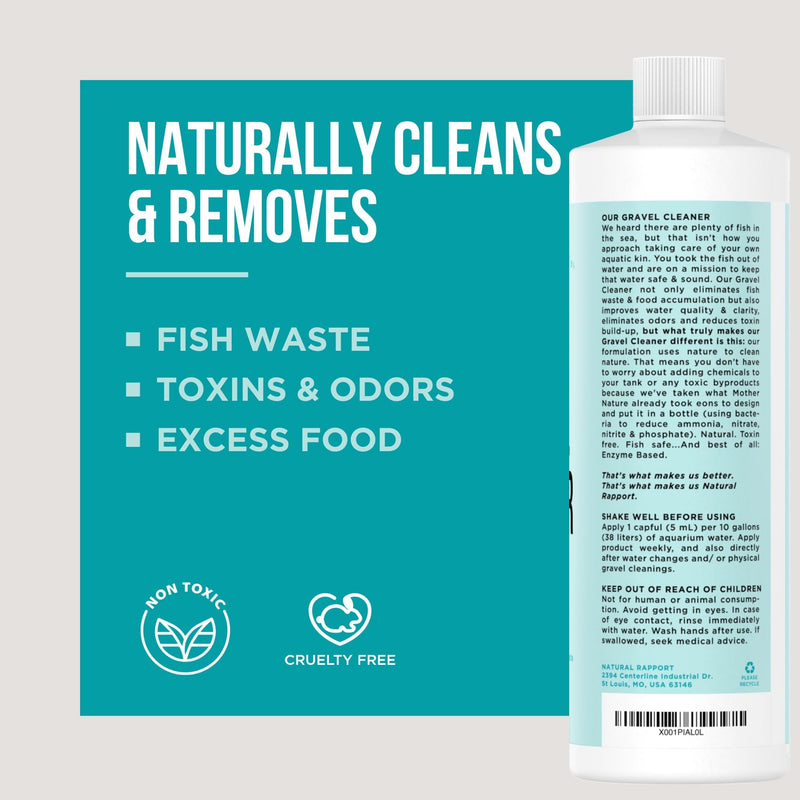 Aquarium Gravel Cleaner - Naturally Maintain a Healthier Tank, Reducing Fish Waste and Toxins (16 fl oz) 16 Fl Oz (Pack of 1)