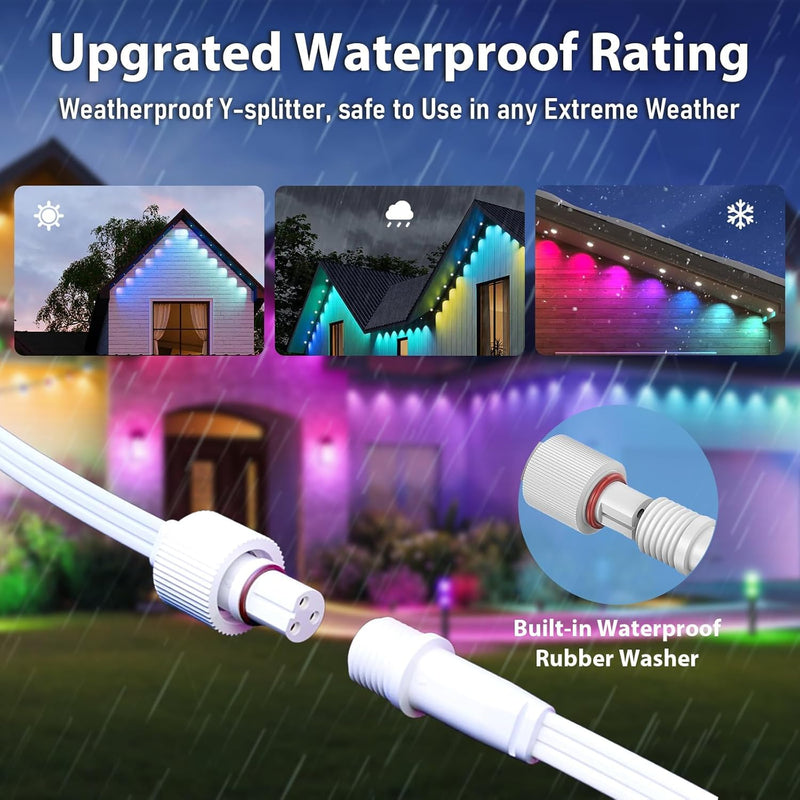 16FT Extension Cable for Govee Outdoor Permanent Lighting Extension Cord,IP68 Waterproof Extension Cord for Govee H705A H705B H705C H706A H706B and H706C Models