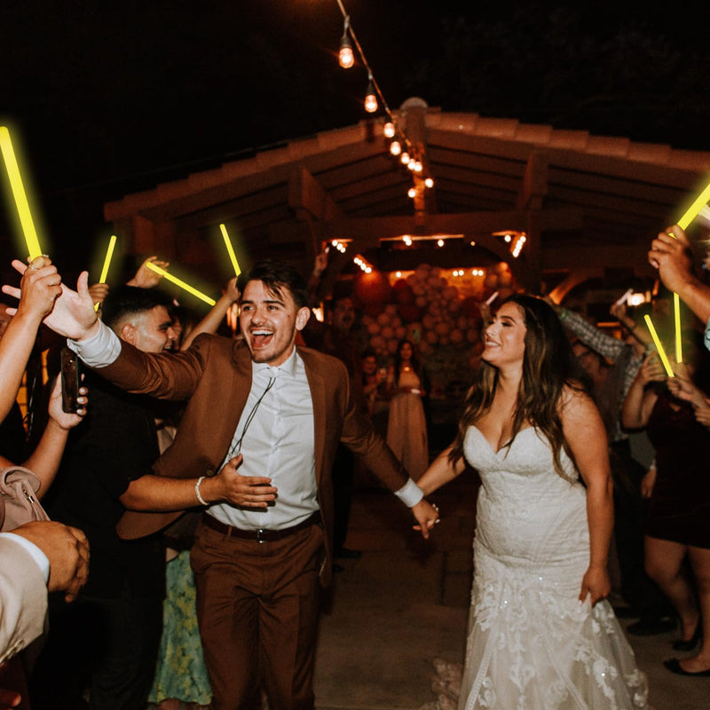12 Inch Yellow Glow Stick Bulk 24 Pack Jumbo Light Sticks Glow in the Dark Party Supplies Light Up Sticks Party Favors Glow Toy for Halloween,ThanksGiving Day,Hawaii Carnival,Wedding,Birthday