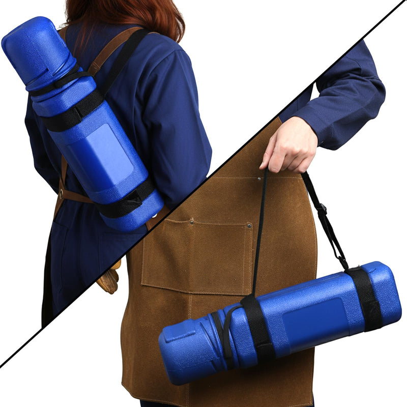 ZOOFOX Welding Rod Storage Tube, 15" Blue Carbon Steel Stick Storage Container with Adjustable Shoulder Strap, Airproof and Waterproof Rod Canister for Dry Electrodes, Welding Equipment