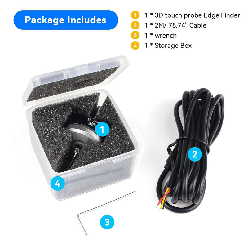 CNC 3D Touch Probe Edge Finder,XYZ Coordinate Measuring Sensor with 2M Cable and 6 MM Shank Compatible with Mach3 and GRBL,for GRBL CNC Router (NPN-NO) NPN-NO