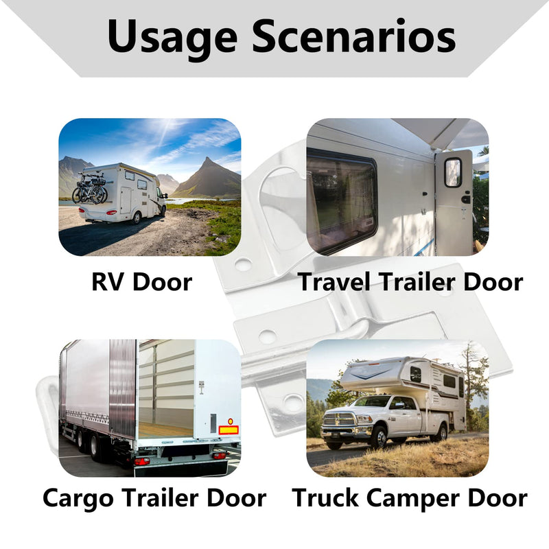 Rv Door Latch Trailer Door Latch 304 Stainless Steel Camper Door Latch Trailer Door Holder Rv Door Holder Rv Screen Door Latch 6 Inch Metal T-Style Door Holder For Cargo Trailer, Truck,(2 Pack)