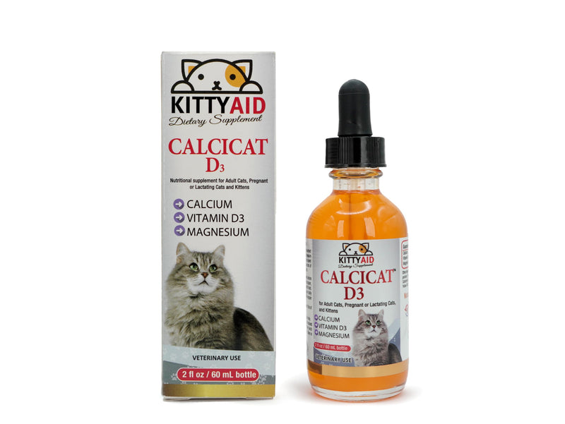 Calcicat D3 Dietary Supplement by Interfarma Corp | Healthy Bones in Cats, & Joint Support Supplement for Cats | with Calcio, Vitamin D3, & Magnesium sulfate | Orange Flavor, Pediatric Drop. Single