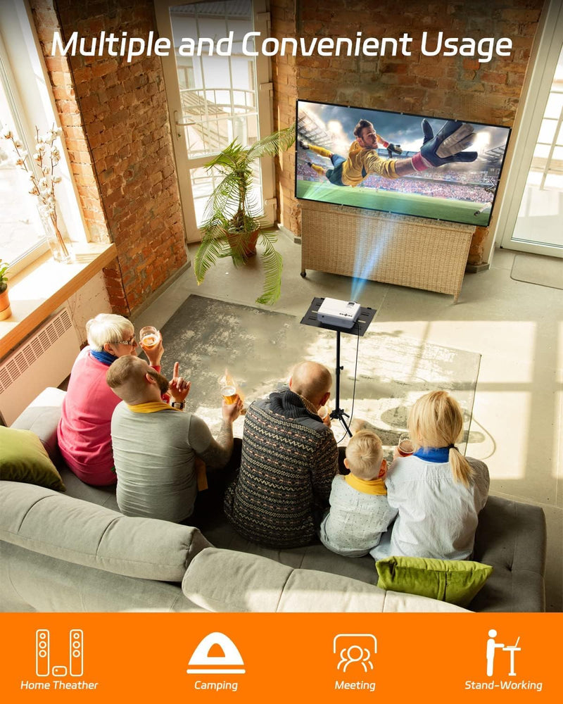 FUDONI Portable Projector, 5G WiFi Projectors 4K Supported Native 1080P