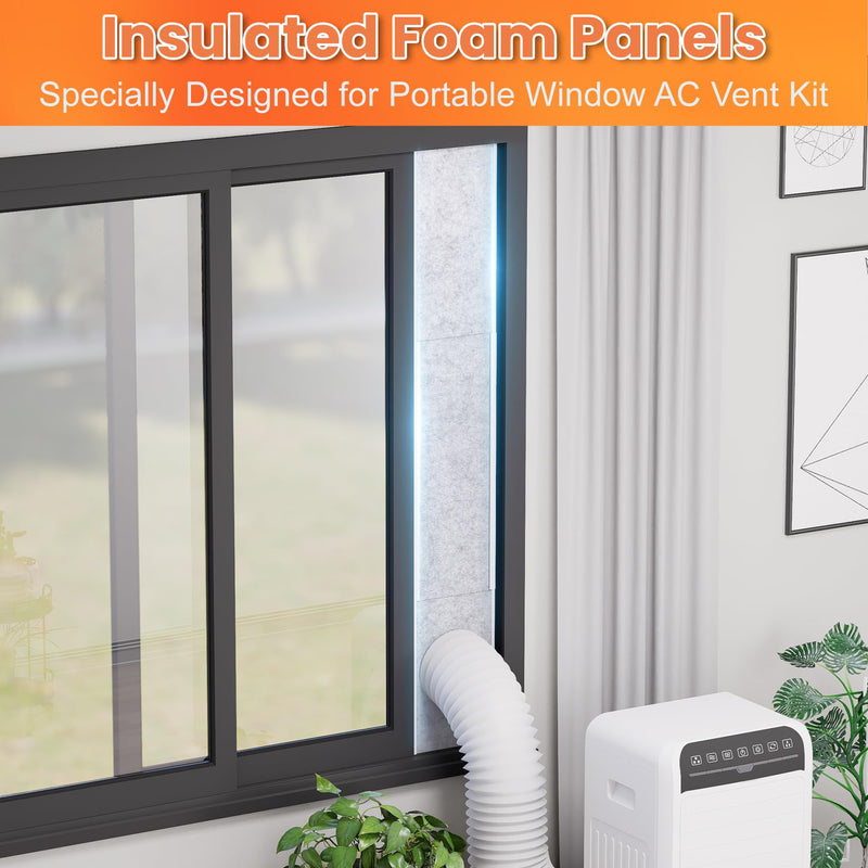 GCGOODS Insulated Foam Panels for Portable Air Conditioner Window Vent Kit, Insulation Side Panels for Portable AC Window Seal Kit, Insulated Heat & Noise, Fits up to 50 Inch, 3 Pack