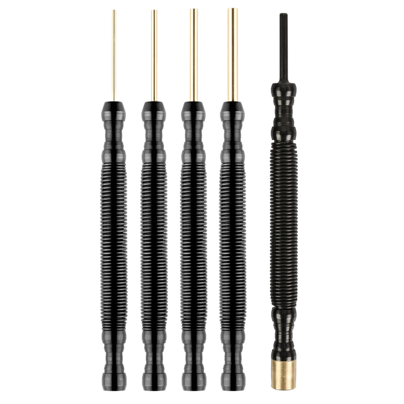 HIT Tool Hammerless Spring Punch Brass Pin Set: 1/16” x 1 3/8” Tip, 3/32” x 1 3/8” Tip, 1/8” x 1 3/8” Tip & 5/32” x 1 3/8” Tip