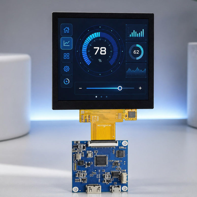 TekGroAml 4 Inch 720x720 IPS Square Touch LCD Display, H/D Video Port | mini Touchscreen for PC Sensor Panel, DIY Dashboard and Embedded Projects Touched