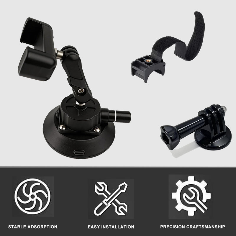 4.5 Inch Suction Cup Boat Mount | Marine-Grade Holder for Camera, Smartphone & Action Camera, 360° Rotatable Ball Head,for Boats, Yachts