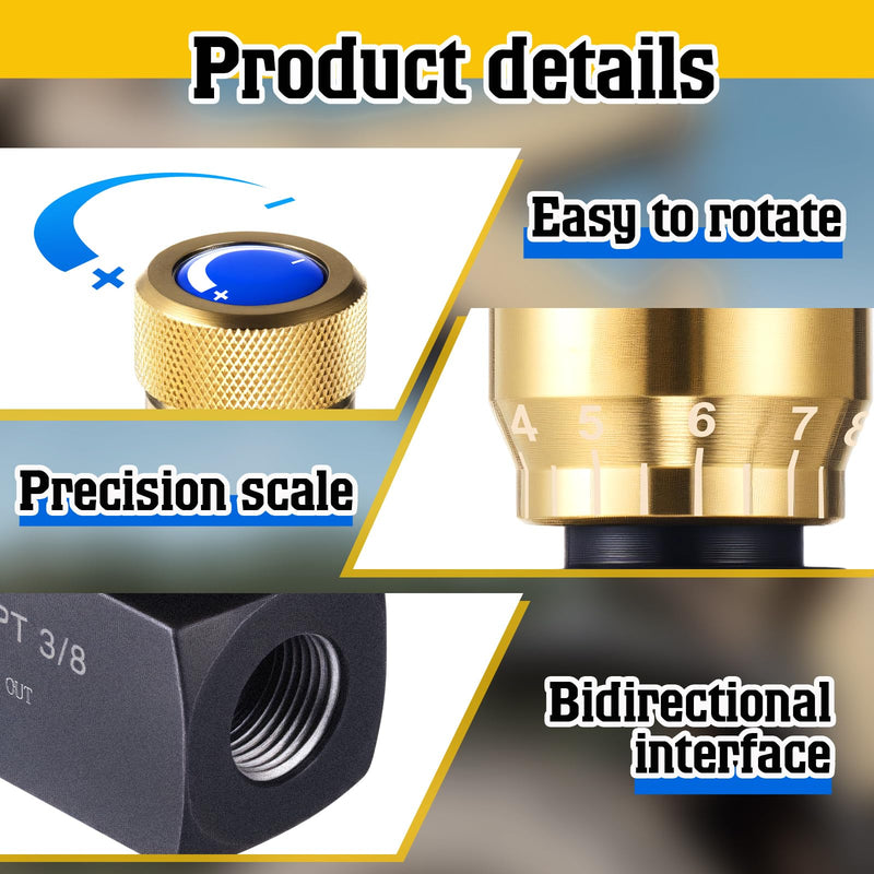 Pelopy 3/8 Inch Npt Ports Hydraulic Flow Control Needle Valve Single Direction Carbon Steel Hydraulic 1