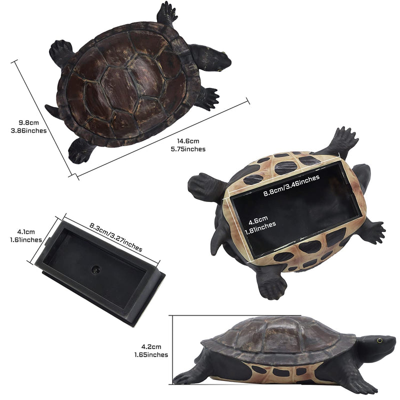 Spare Key Hider Turtle Shape Garden Decoration Safe Holder for Outdoor Yard Large Size Design (3.8×5.7×1.6 inchs)