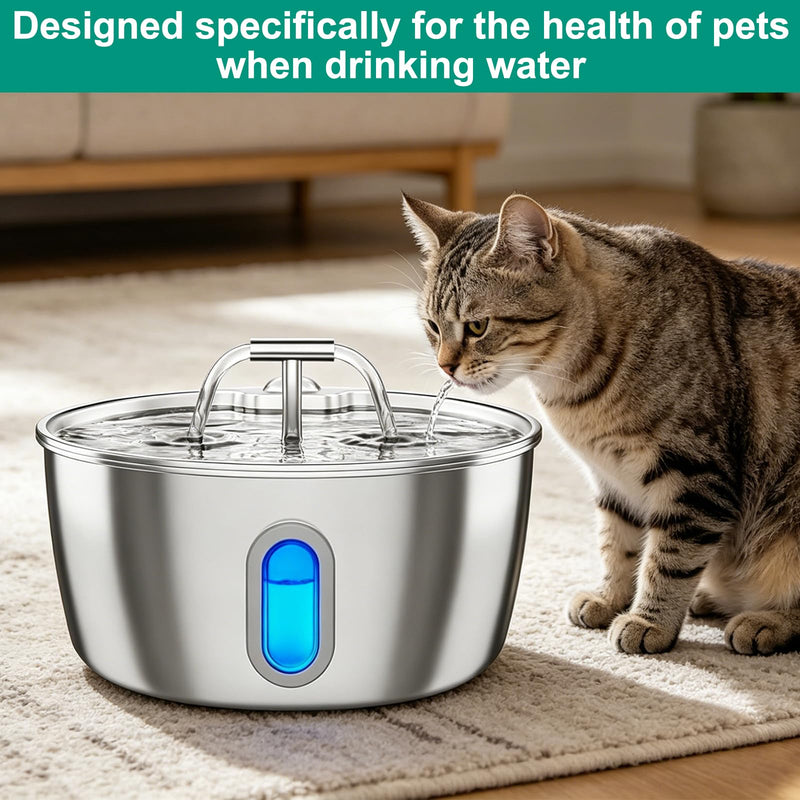 24 Pack Cat Fountain Replacement Filters for Neareal 108oz/3.2L Stainless Steel Pet Water Fountain, Pet Water Fountain Fliters (12 Filters & 12 Sponges)