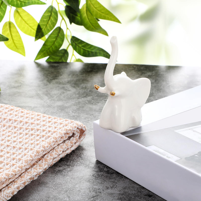 2 Pcs Toilet Bolt Caps, Toilet Bolt Covers, Ceramic Toilet Bolt Covers, Toilet Floor Bolt Caps, Toilet Bolt Caps Decorative, Cute Animals Toilet Covers for Home Bathroom(White,Elephant) White Elephant
