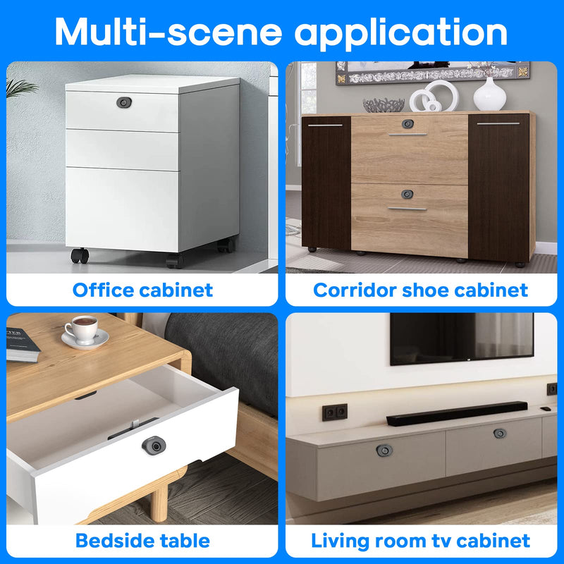 Bluetooth Fingerprint Cabinet Lock, Smart Biometric Cabinet Lock, Keyless Hidden File Drawer Wardrobe Lock, Child Safety Electric Fingerprint Lock, DIY Wooden Furniture Privacy Lock (Alloy Steel) Alloy Steel