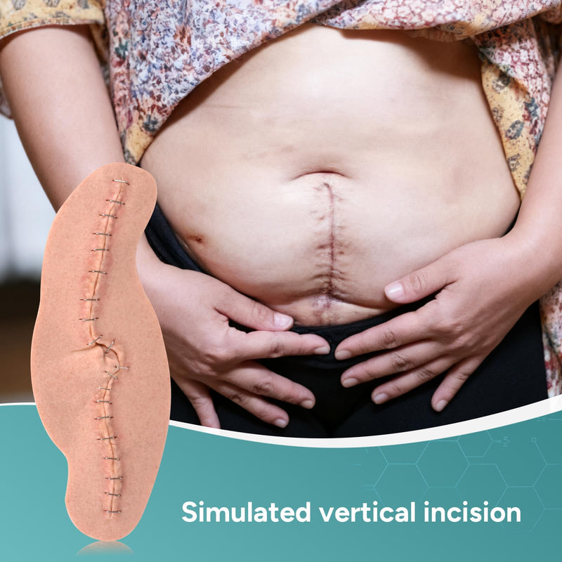 C-Section Wound Packing Trainer, Cesarean Incision Wound Simulator, Adhesive C Section Wound Care Training Model, OB/GYN Training & Patient Education Tool