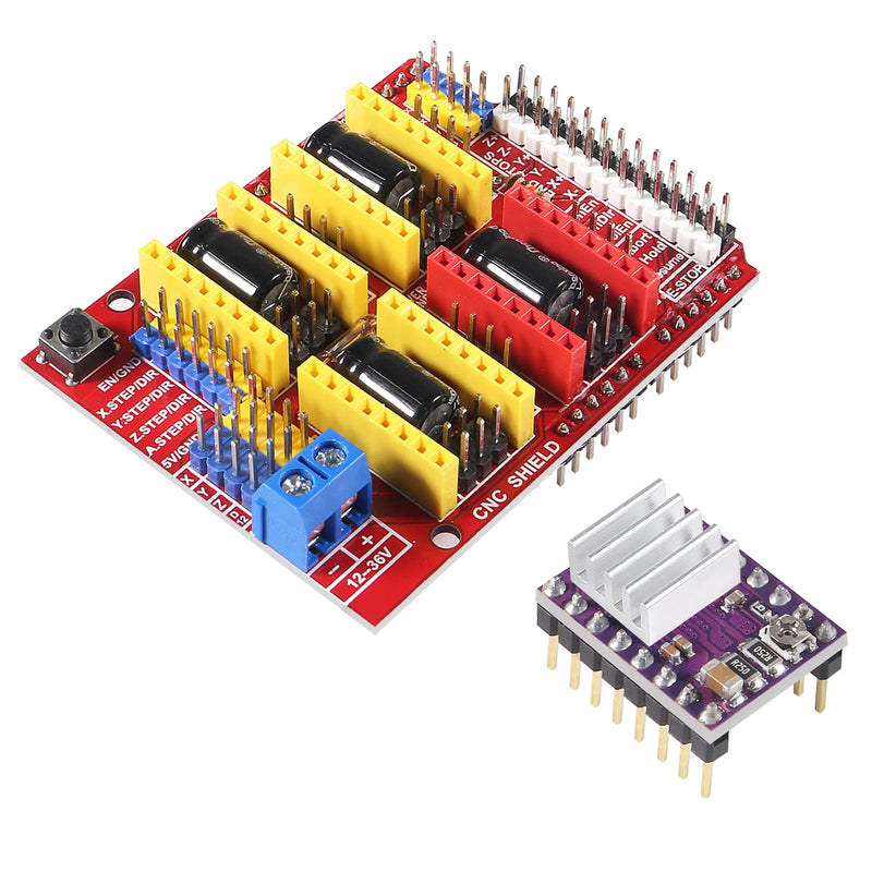 CNC Shield Expansion Board V3.0 + 4Pcs DRV8825 Stepper Motor Driver Module with Heat Sink for Engraver 3D Printer Ramps 1.4 StepStick
