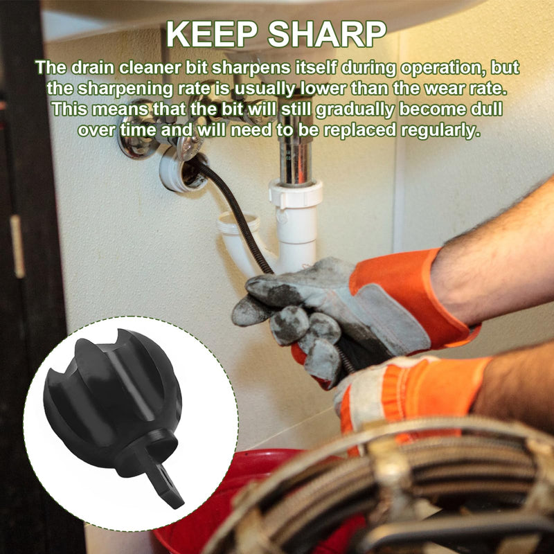 Drain Cleaner Cutter Heads 1-1/2 Inch Clog Chopper Multi Function Cuttin Tool, Black