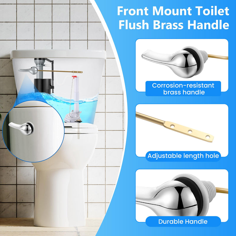 Saillong 3 Inch Toilet Flusher Replacement Kit, Include 3 Inch Adjustable Flush Valve with Flapper, Fill Valve, Front Flush Handle, Rubber Gasket, Bolts, Complete Toilet Parts Inside Tank Kit(1 Pack) 1