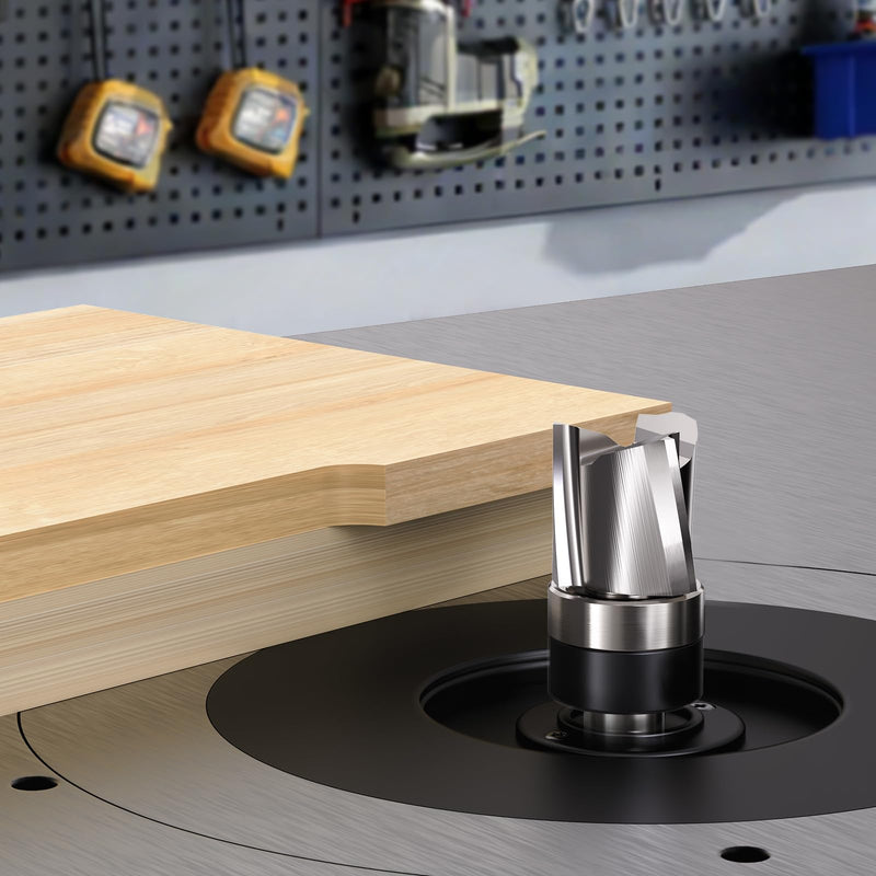 Top Bearing Flush Trim Router Bit 1/4 Shank, 1/2" Cutting Diameter, 1/2" Cutting Length, 3 Flutes Down Cut, Carbide Spiral Pattern Template Bit for Wood Trimming 1/4"x1/2"x1/2"