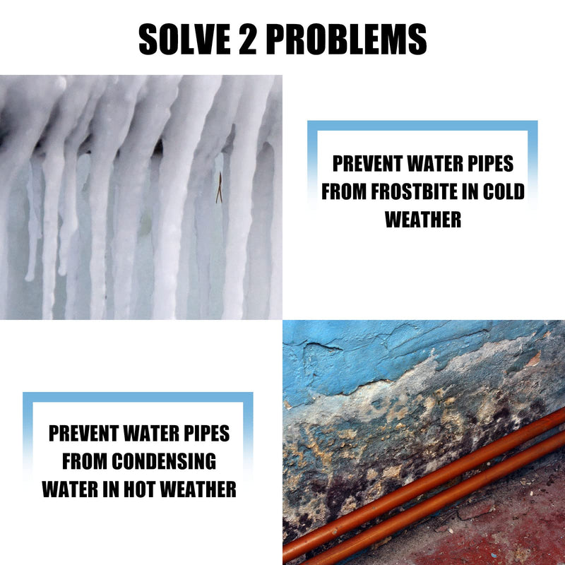 Kingdder Pipe Insulation Foam Tube 6 Pcs Self Adhesive Insulation Wrap for Copper Pipe Pre Slit Clamp Highly Insulated Foam for Outdoor Winter Irrigation, Sprinkler(1.3 Ft x 0.6 Inch) 1.3 Ft x 0.6 Inch