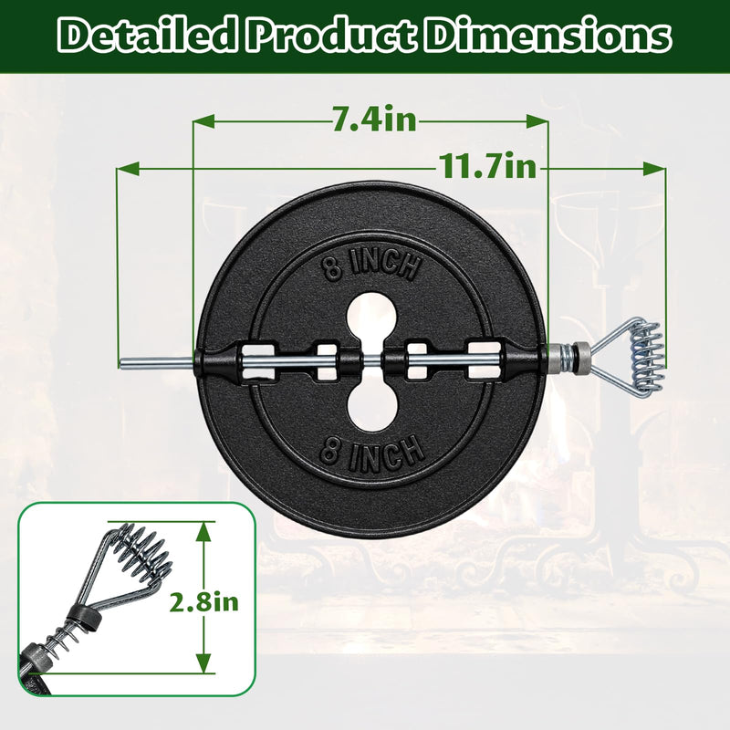 BM0053-A 8 in Cast Iron Stove Pipe Damper for Fireplace Black