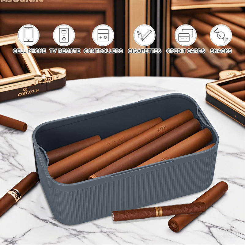 SANIDIKA Lockable Storage Box, Locking Medicine Box, Cell Phone Locked Jail, Food Medical Lockbox, Containers Bin for Personal Refrigerator Home Office Organization Travel Gift,9.25 x 5 x 3.6 (Navy) Navy
