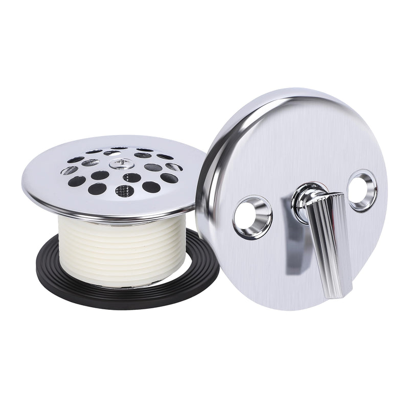 PRIMSOPH Trip Lever Overflow Faceplate Tub Drain Trim Kit with Linkage Conversion Kit Assembly Universal Fine Coarse Thread Replacement Chrome