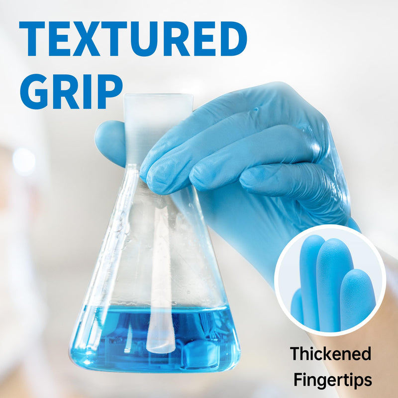 Powder-Free Nitrile Exam Gloves, 4.5 Mil, 100 Count, Blue Food-Safe Disposable Gloves for Medical, Cooking, Cleaning Large (Blue)