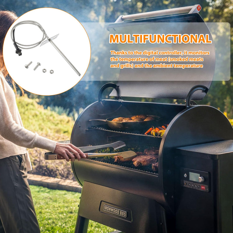 RTD Temperature Probe Sensor, Internal Grill Ambient Temperature Sensor Suitable for Pit Boss Pellet Grill PB1000XL-025-R00 V2 (70123-AMP)
