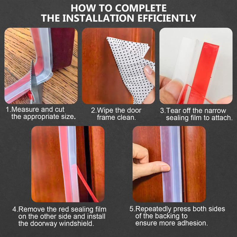 【2025 New Upgrade】 T-Shaped Silicone Weather Stripping Door Seal,1.37" x 10 FT Seal Strip for Door & Windows Gaps, Strong Adhesive Door Draft Stopper for Side of Door,Sliding Door, Transparent 1.37In Width, 10Ft Length