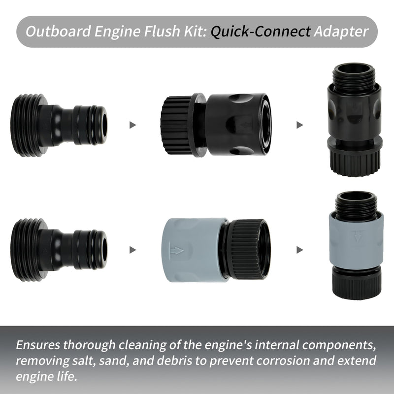 Outboard Engine Flush Kit for Yamaha 4-Stroke Outboards Engine from 8HP to 425HP（Excluding 115HP), Quick Connect Flush Adapter Compatible with Yamaha Offshore/VMAX SHO/XTO Series