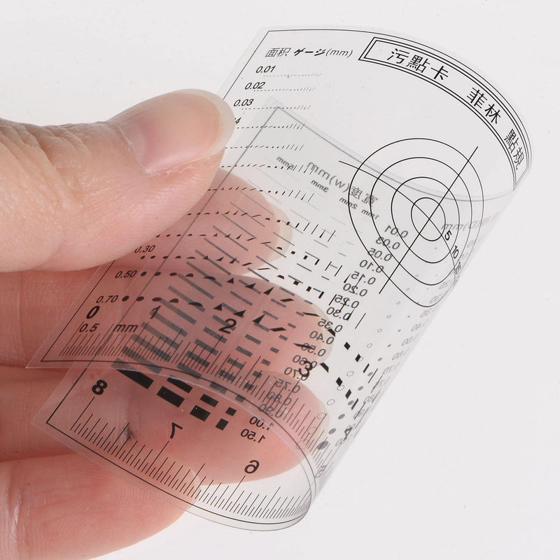 HARFINGTON High Precision SEC Size Estimation Chart 8cm 0.2mm Transparency Flaw Detection Film Ruler for Diameter Area and Line Width Defects Measuring