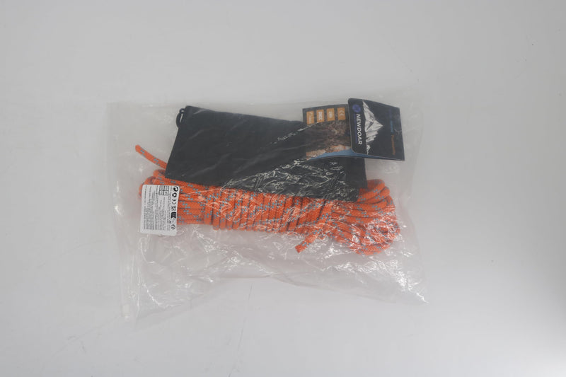 NewDoar Static Climbing Rope 6mm Accessory Cord Rope,for Arborist Tree, Mountaineering, Sailboat Rope,Dock Lines,Hauling Dragginge Orange 50FT(15M)