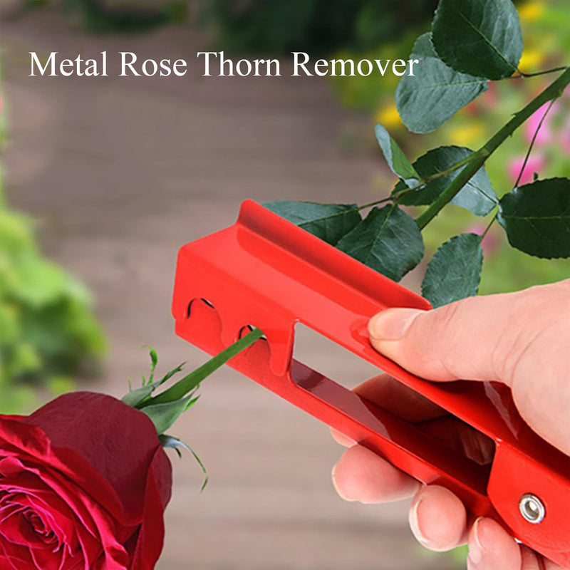 Flower Rose Thorn Remover Leaf Burrs Pliers Kit Stripper Stripping Tool with Scissors, Glove for Garden Floral Making, Florist Supplies Shape Red