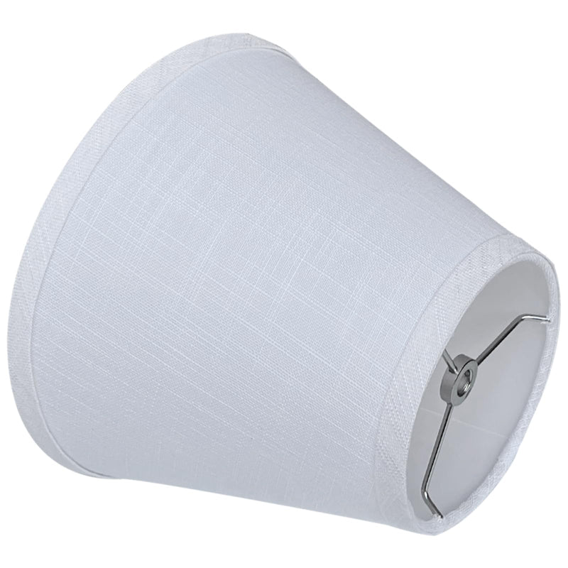 TOOTOO STAR Small Lamp Shades Set of 2, 5x9x7 Inch White Small Lamp Shade for Table Lamps Replacement, Handmade Linen Spider Mount 5"x 9"x 7"