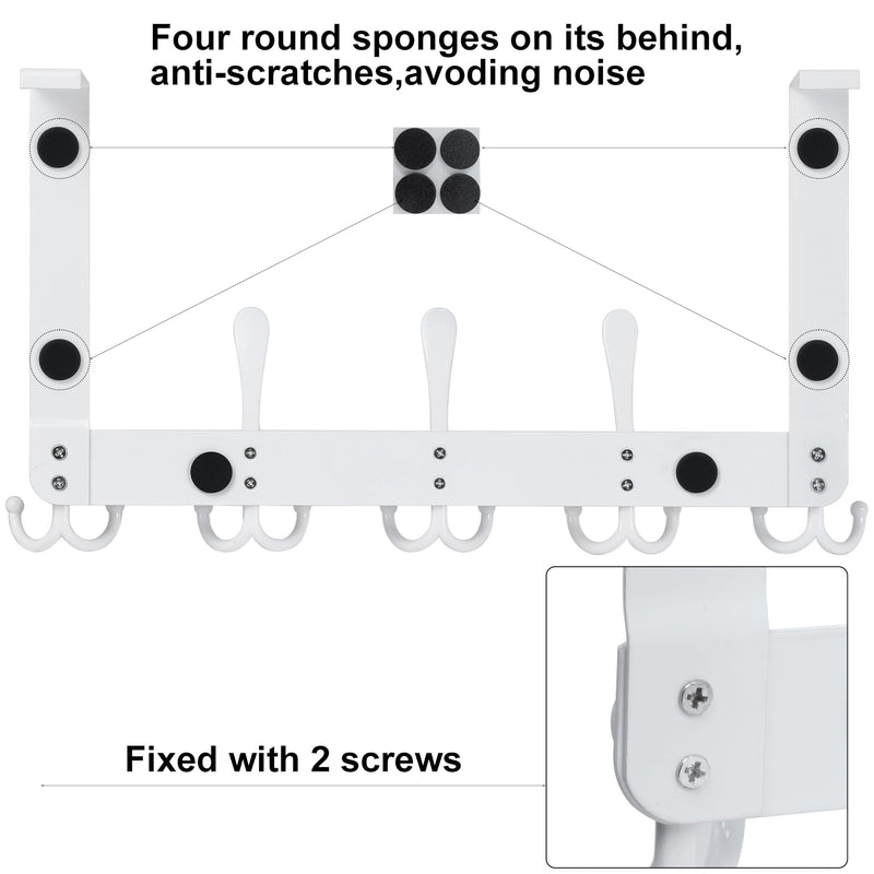 WEBI Over The Door Hooks,Door Hanger,Triple Door Hooks for Hanging White Over The Door Towel Rack,Door Coat Hanger,Over Door Coat Rack for Clothes,Towels,Back of Bathroom 1