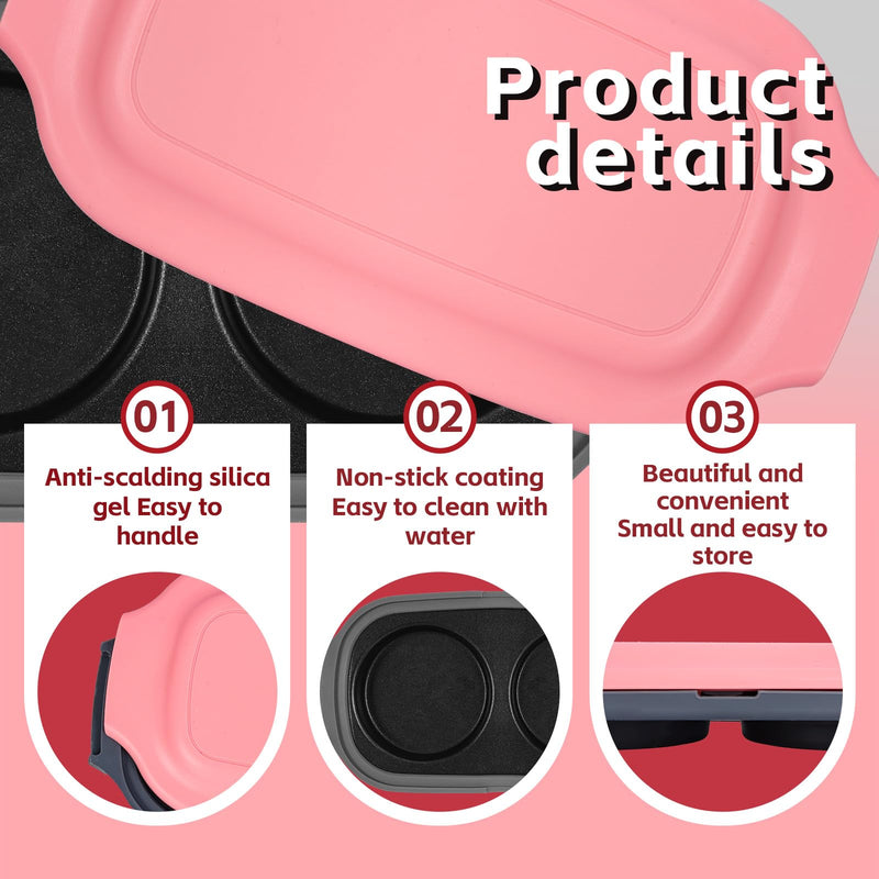Microwave Egg Cooker, Quick-Heat Poacher Fryer with Lid, for Breakfast Sandwiches Dishwasher Safe Portable Multi-Use Egg Cooker Easy to Use and Clean (pink) pink