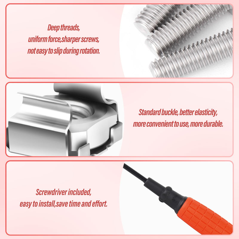 120 Sets M6 x 20mm Rack Screws and Cage Nuts, Server Rack Screws and Square Insert Nuts for Rack Mount with Screwdriver