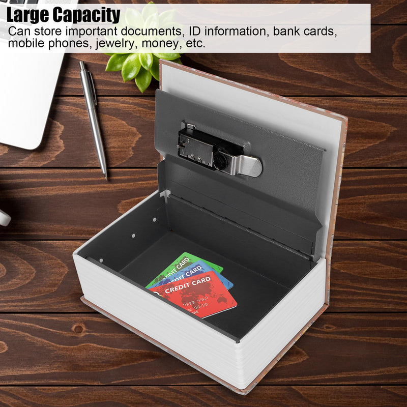 Oumefar Money Box, Fireproof Safes Portable Book Combination Lock Hidden Diversion for Money Secret Hollow Book Money Box with Lock Diversion Book Lock Box Secret Book Hidden