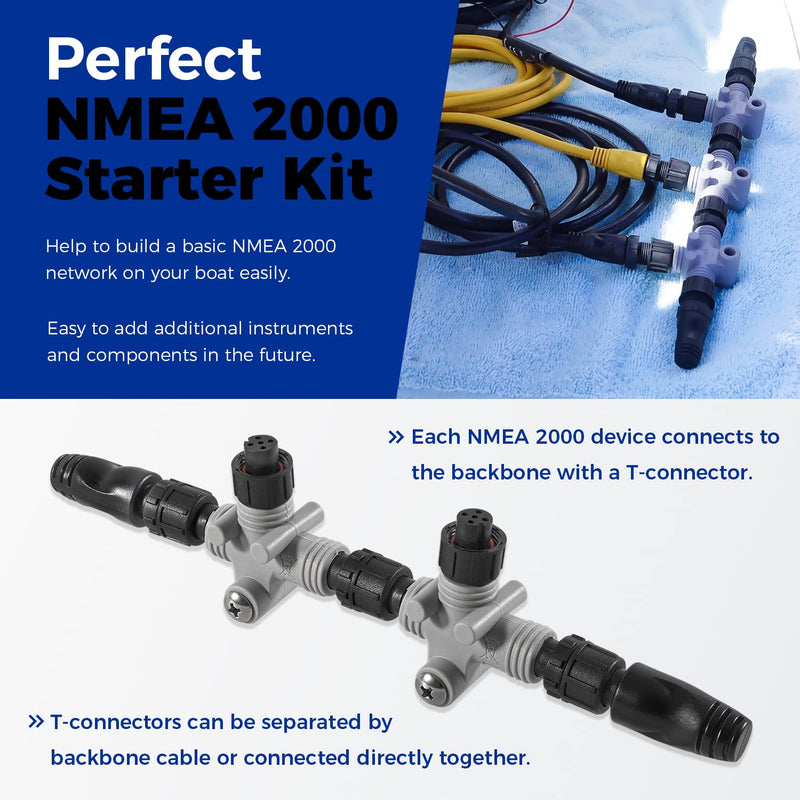 Replace for Garmin 010-11442-00 Cable Kit Nmea 2000 Starter Kit with T-Connectors