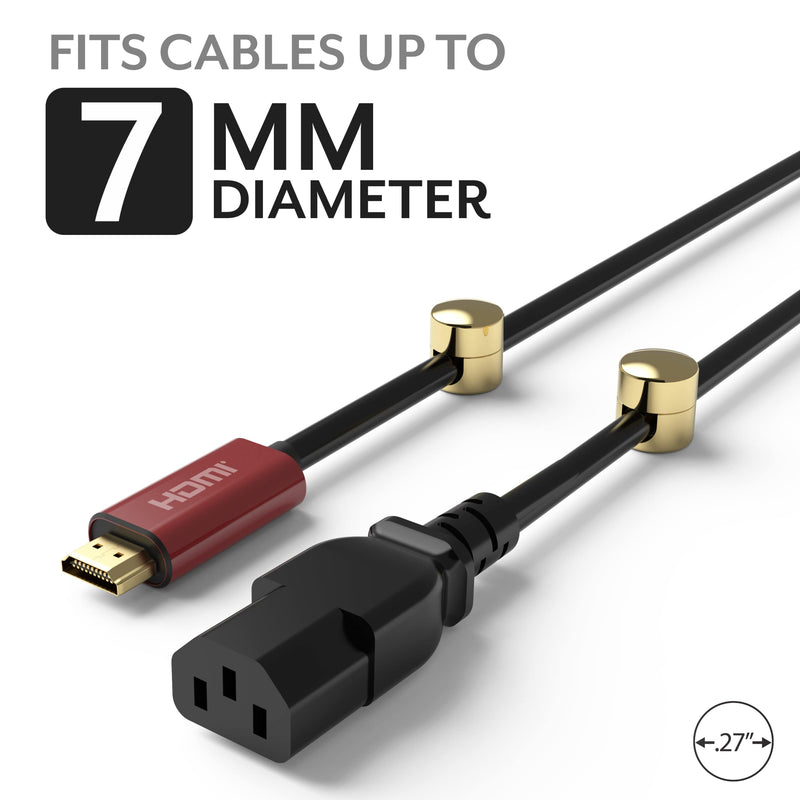 Cable Anchors for Desk Organization Gold | Premium Aluminum Cord Organizers | Charger + Cable Management Clips for Home & Office | Stylish, Sturdy, & Functional | (3 Pack)