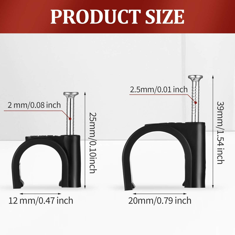 100 Pieces Half Clamps J-Hook with Nail, Black, for Pex Tubing Pipe Support (1/2 Inch, 3/4 Inch) 1/2 Inch, 3/4 Inch - NewNest Australia