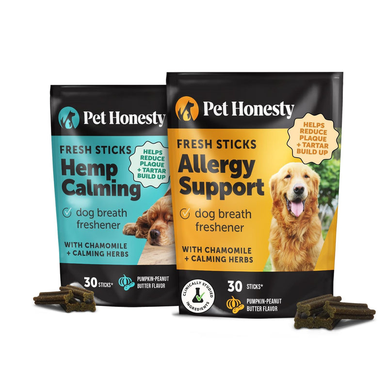 Calming Fresh Sticks for Dogs + Allergy Support Fresh Dental Sticks 30 ct - Calming & Immune Support