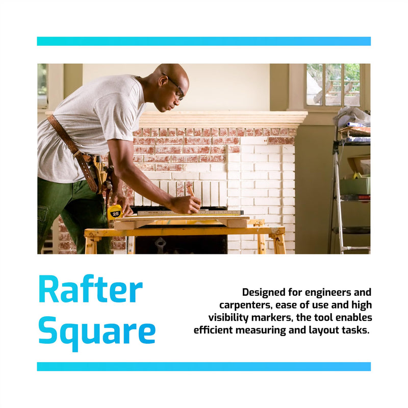 Rafter Square Tool, Carpenter Measuring Layout Tool, Aluminum Alloy Triangle Ruler Protractor for Carpenters and Architects