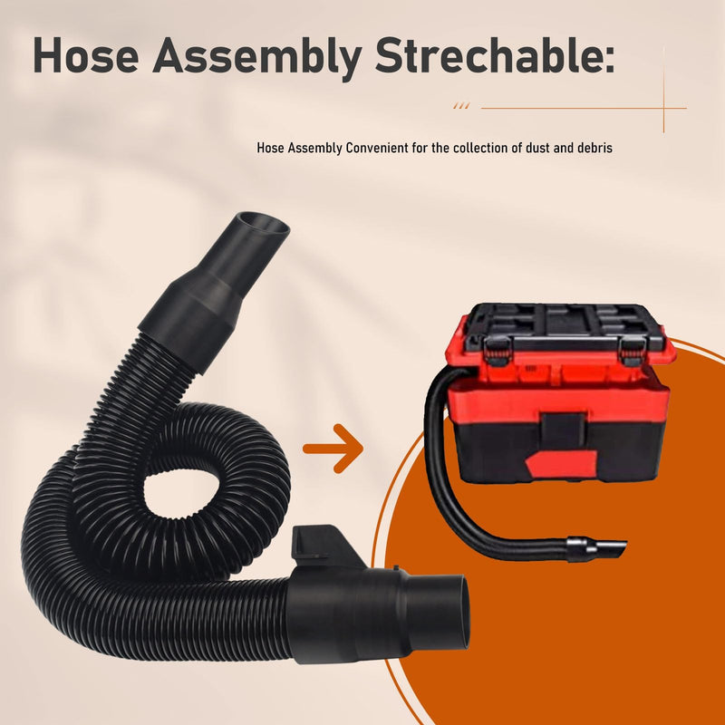 14-37-0105 18V/28V Wet/Dry Vacuum Hose Assembly Internal Storage Compatible with Mil-waukee 0880-20 0780-20 0970-20 18V/28V Wet/Dry Vacuum, 14-37-0016